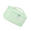 PU Coperchio Apribile Forma Torta Borsa Trucco Borsa Porta Cosmetici Colore Tenue Portatile Borsa Trucco Verde Chiaro