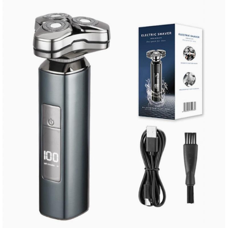 Men's Electric Shaver & Beard Trimmer: Aluminum, Full Body Washable, Digital Display