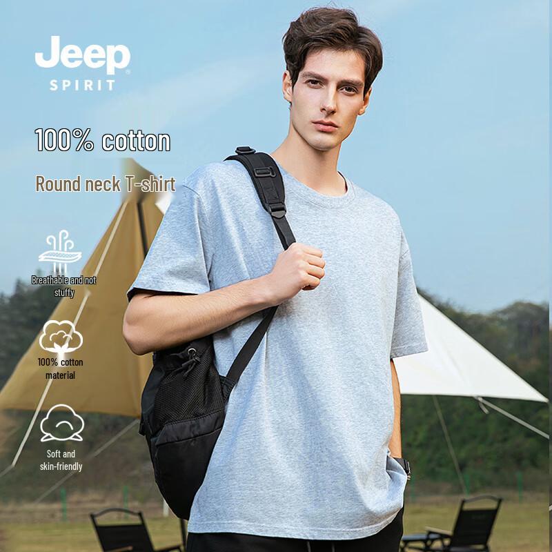 JEEP SPIRIT Herr Premium Bomull Kortärmad T-shirt