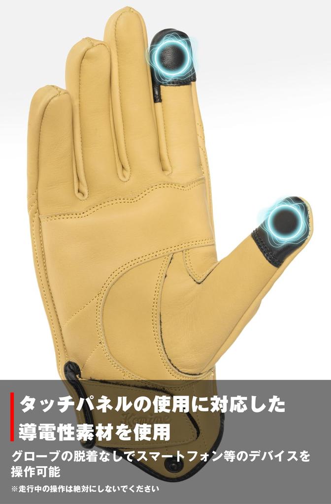 Komine 2025 Model Motorcycle Protective Leather Size L (KOMINE) 06-862 GK-862 Gloves, Black,