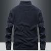 Men's Thick Fleece-Lined Stand-Up Collar Cardigan: Trendy, Warm Autumn/Winter Long-Sleeve Jacket