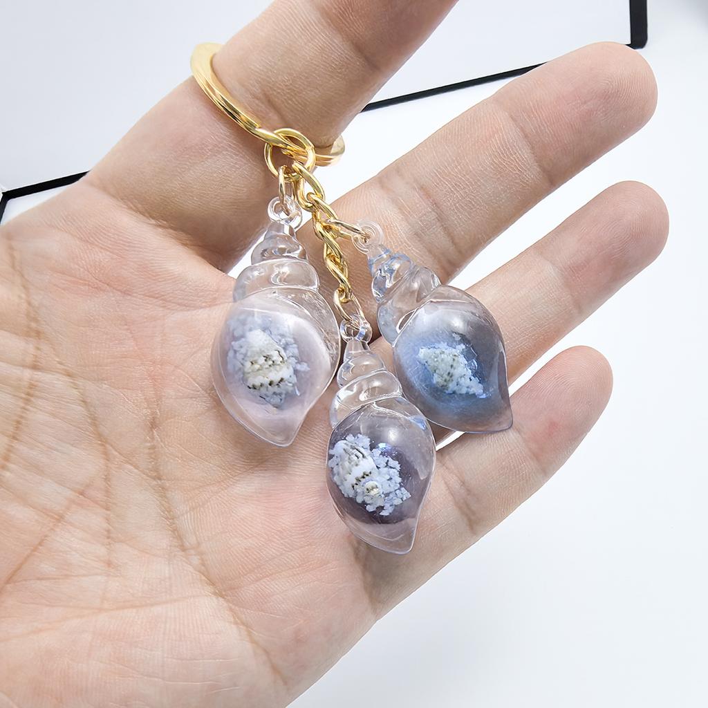 Luminous Transparent Conch Keychain Y2k Trendy Bag Pendant for Women Couple Family Keychain Pendant