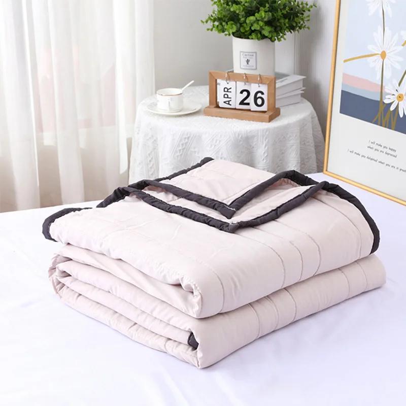Cooling Air Condition Washable Cotton Summer Cool Quilt  Blankets Solid Color Air Conditioning Quilt Washable Single Person