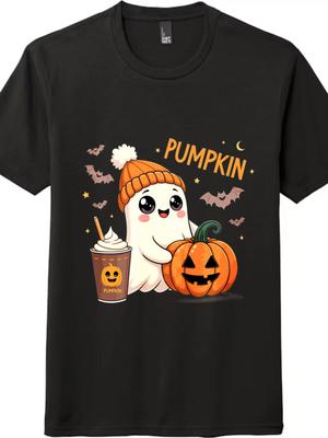 """Kürbis" Geist Halloween T-Shirt - Unisex Herbst Grusliges Lässiges T-Shirt"""