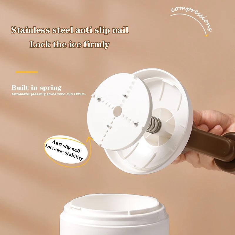 Food Grade Manual Shaved Ice Machine Portable Hand-cranked Ice Crusher Machine Ice-making Box Business & Household Kitchen Tools