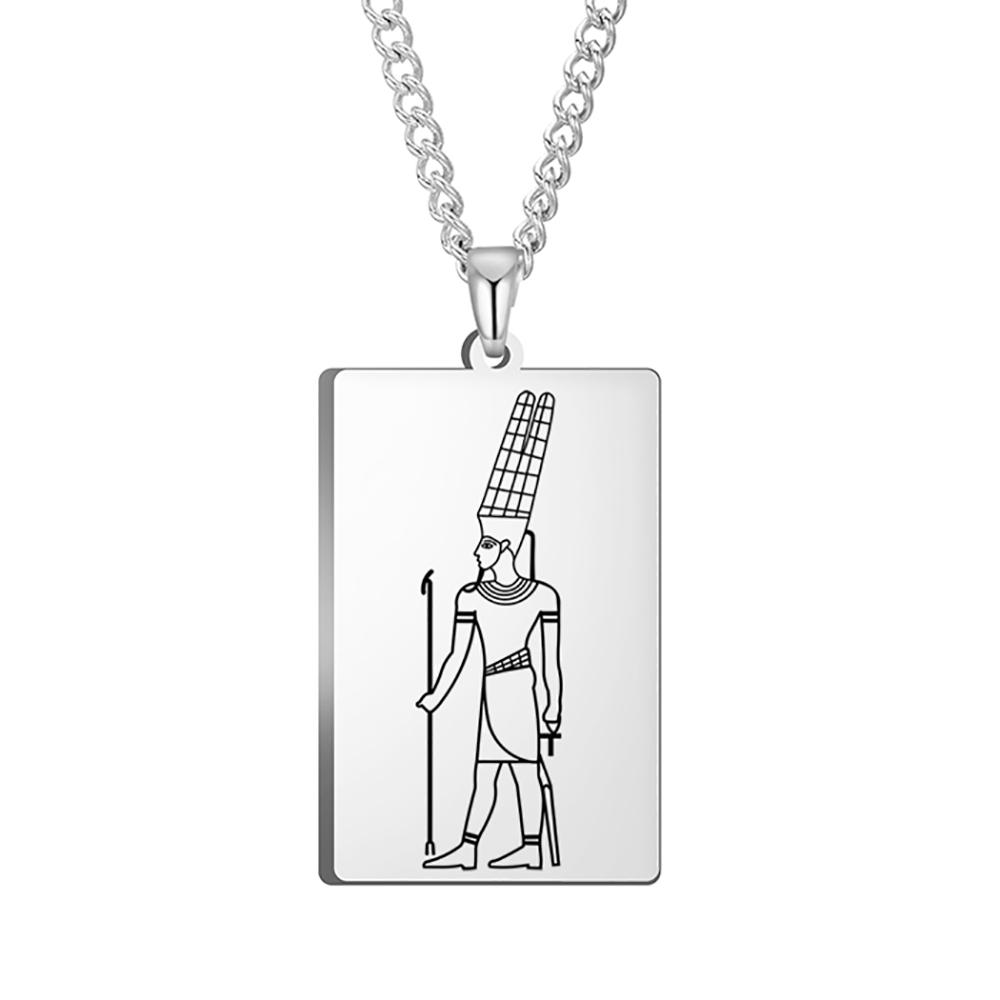 Dawapara Ancient Egyptian Deity Pendant Necklace God Horus Anubis Goddess Isis Amulet Stainless Steel Jewelry