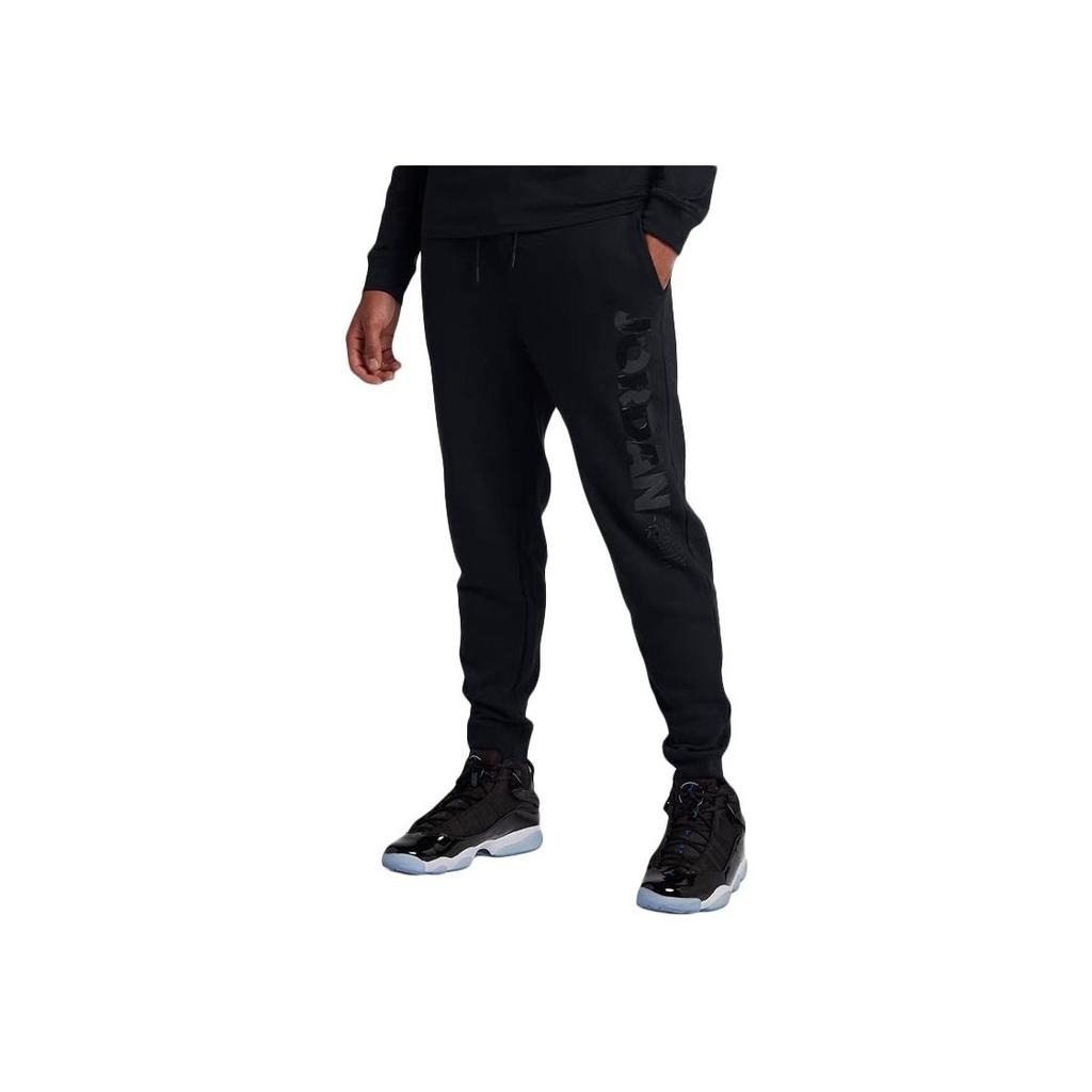 Jordan Sportswear Legacy Letter Logo Print Cuffed Knit Joggers Men Joggers Black BQ0196-010