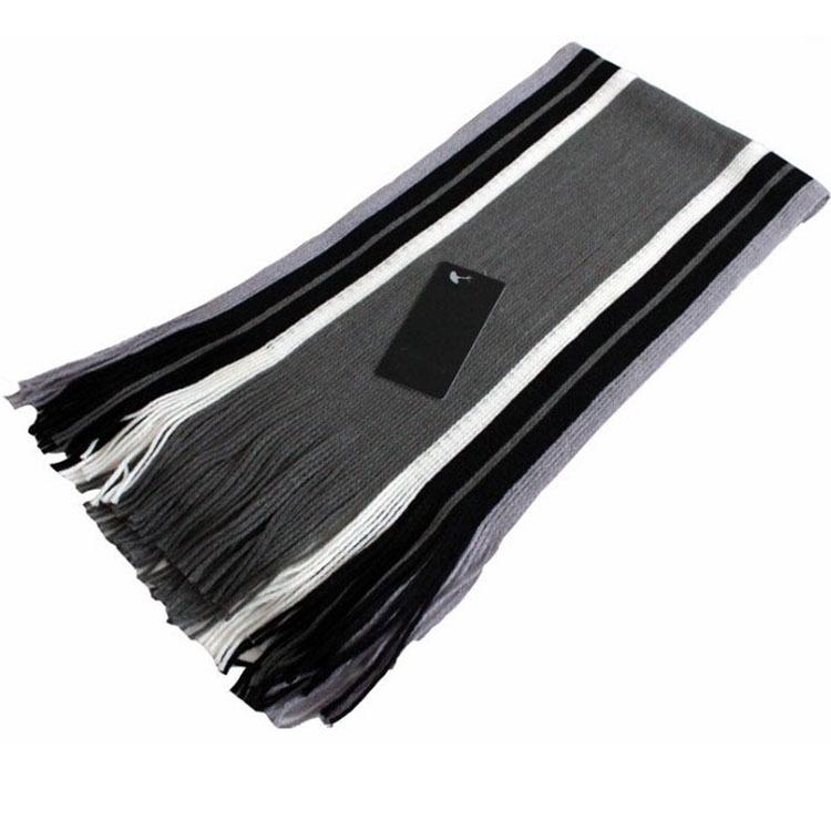 Men Striped Scarf Neck Wrap Winter Warm Fall Scarves Long Tassel Shawl Stole MA