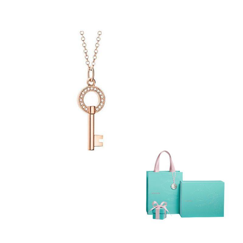 TIFFANY & CO . Schlüssel Japanisch Und Koreanisch Süßer Stil Halsketten Damen Roségold GRP10435