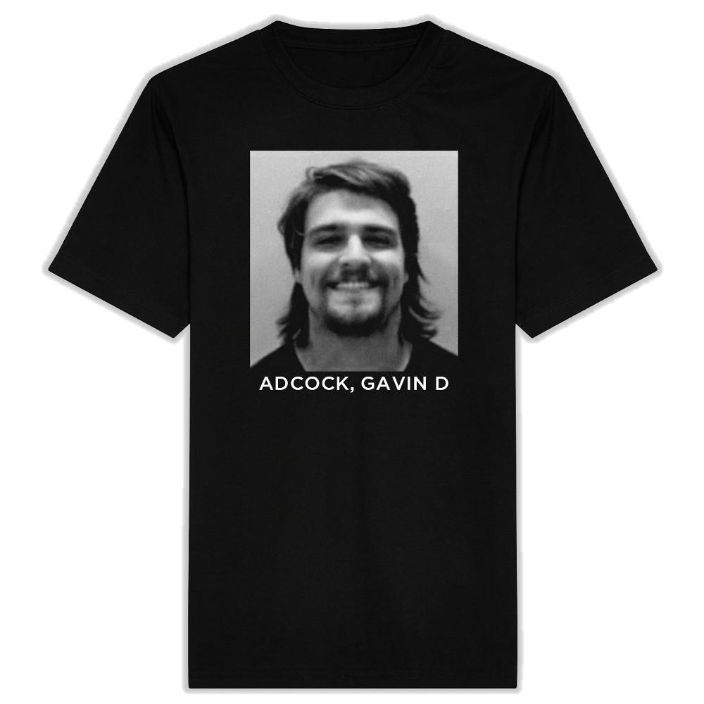 

Gavin Adcock Mugshot Graphic Tshirt S5XL Unisex T-Shirt S