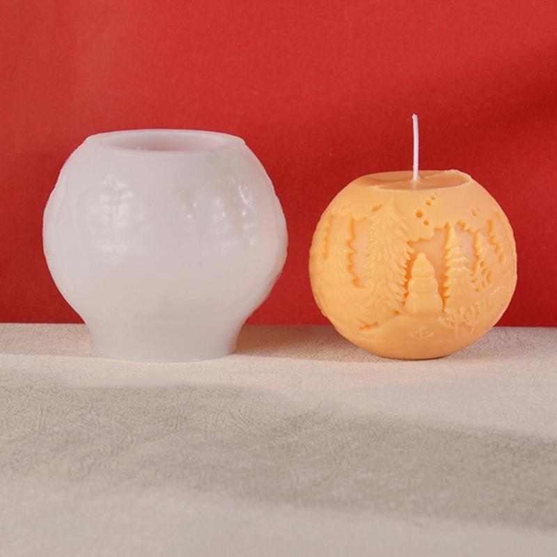 4Pcs Christmas Theme Candle Molds for Candle Soap Plaster Decoration Room Ornaments Christmas Decoration Resin Craft