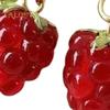 1 Pair Women Earrings Raspberry Artificial Crystal Tassel Hanging Earrings Fruit Hook Earrings Prom Party Dating Ear Jewelry