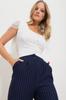 Women's Blouse New Season Fashion Black U-Neck Tulle Sleeve Button Detailed Blouse