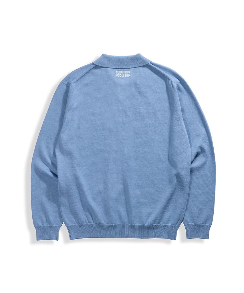 Geonjiulleunseu Cashmere Blend Pocket Collar Knit - Dusty Blue