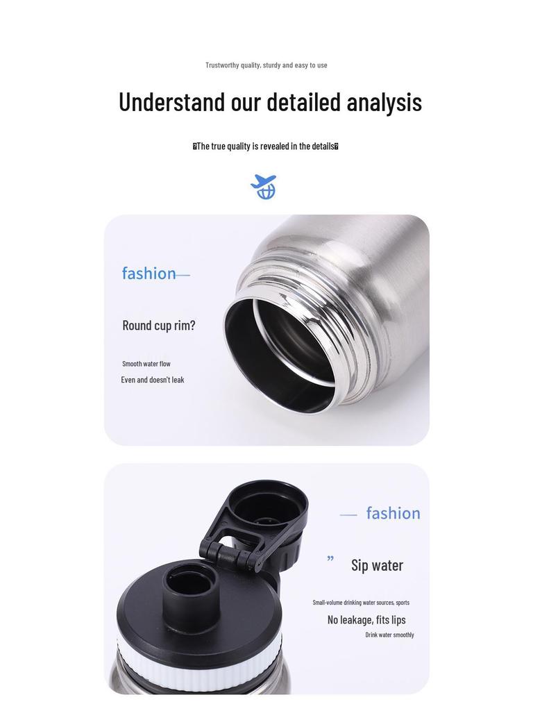 Large Capacity 304 Stainless Steel Thermos Cup for Car, Outdoor, Cycling & Mountaineering