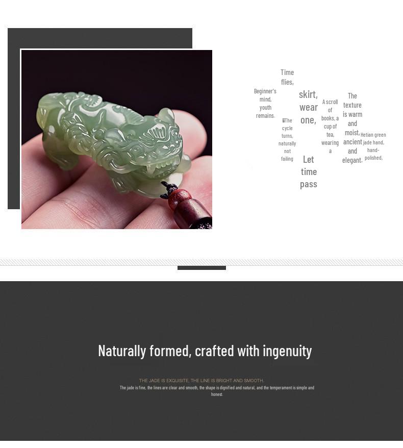 Hetian Jade Pixiu Pendant Necklace - Unisex Jade Couple Necklace