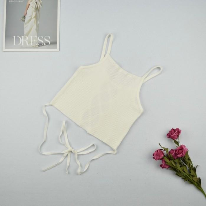 Spot EBay New Women's Clothing Camisole Back Hollow Lace-up Midriff-baring Bottoming Top