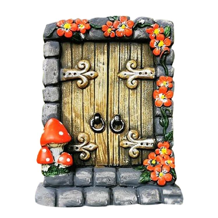 Tiny House Charming Woodland Fairy Door, Handmade Elf Door for Garden Decoration