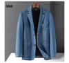 Men's Trendy Single-Breasted Denim Blazer - Versatile, High-End Jacket for Spring/Autumn.