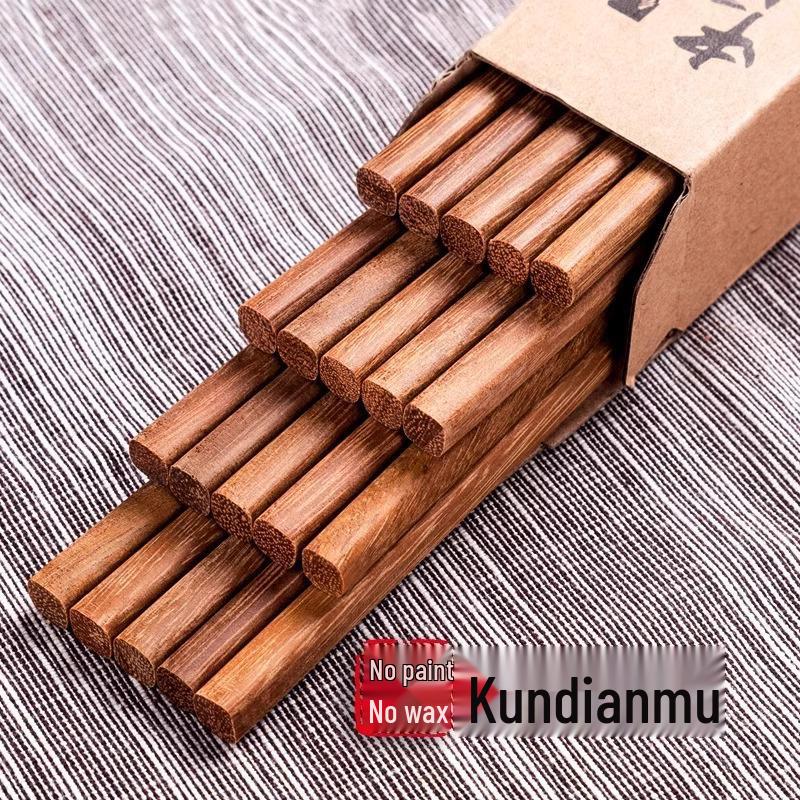 Natural Red Sandalwood Chopsticks: Unlacquered, Unwaxed, Anti-Mildew, Anti-Slip, Solid Wood for Kitchen Use.
