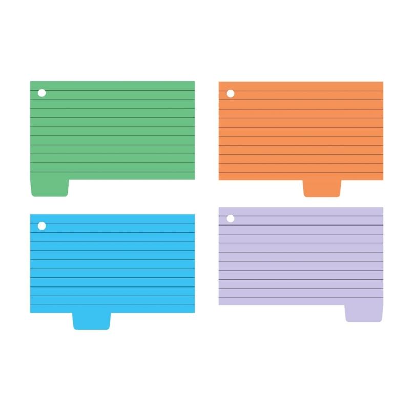 Barevné kartičky, 100 listů Indexové kartičky s záložkami Linkované kartičky na opakování Linkované kartičky na poznámky Kartičky na seznam úkolů