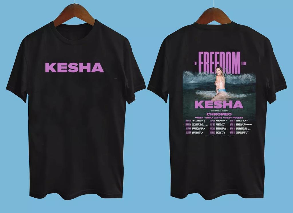 Kesha The Freedom Tour for Summer 2026 T-Shirt S-5XL 2-sides TU1871
