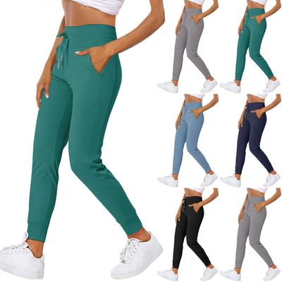 Dámske nohavice Joggers Joggers s vysokým pásom a bočným vreckom na stiahnutie