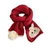 Autumn and Winter Sweet Rabbit Thickened Knitted Scarf Girls Keep Warm Cute Versatile College Style Fashion Wool Scarf