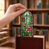 Transparent Bookmark Stained Glass Flower Bookmark Floral Acrylic Suncatcher Colorful Set Plant Book
