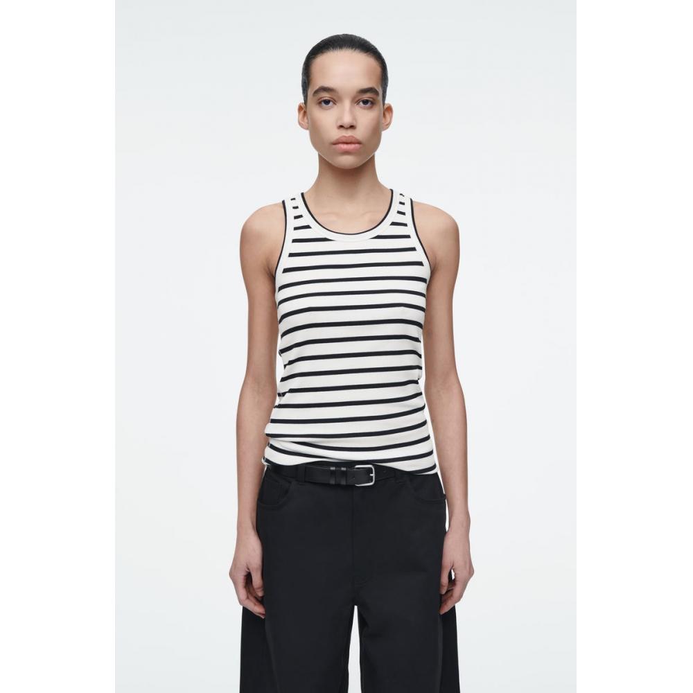 

COS Японская ребристая майка black/white/stripe/XS