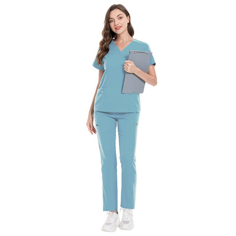 

Nianqi Мода Популярный Салон Красоты Хирургический Халат Женский Свободный Клетчатый Костюм Медсестры Костюм для Ручной Стирки Медицинская Красота Деловая Одежда 42033+002 light blue L