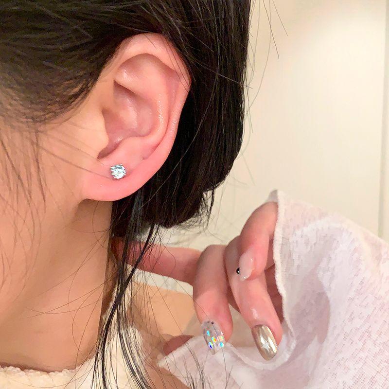 Ear-Caring Bi Medical Titanium Steel Flash Diamond Ear Bone Stud Small and Delicate Ear Stud Female Earrings Sleep No Need to Take off Earrings
