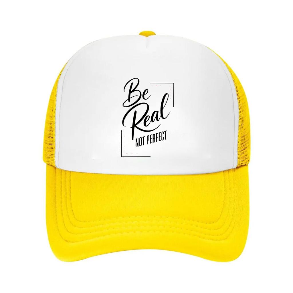 Be True Not Perfect Lettering Mesh Baseball Cap Casual Hat Outdoor  For Womens Unisex FeUnisex