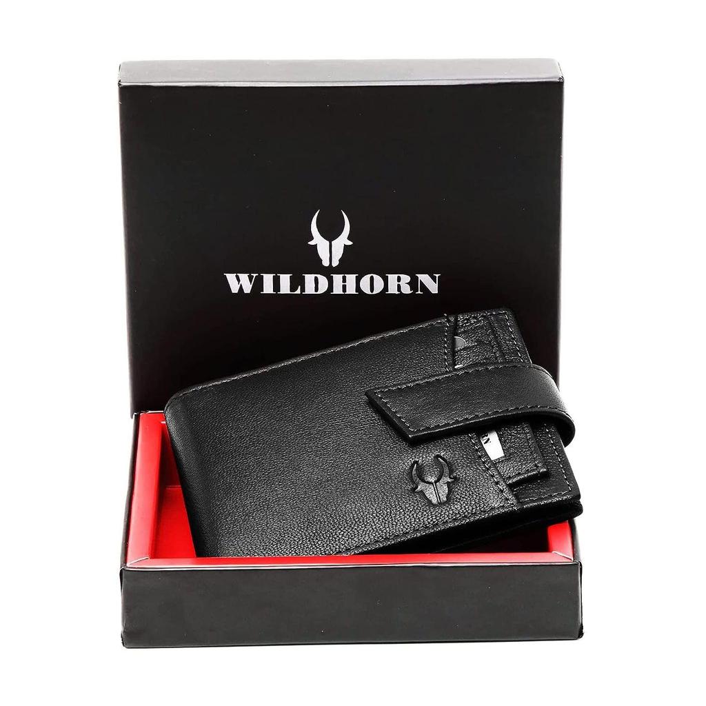 Černá kožená peněženka WildHorn pro muže
