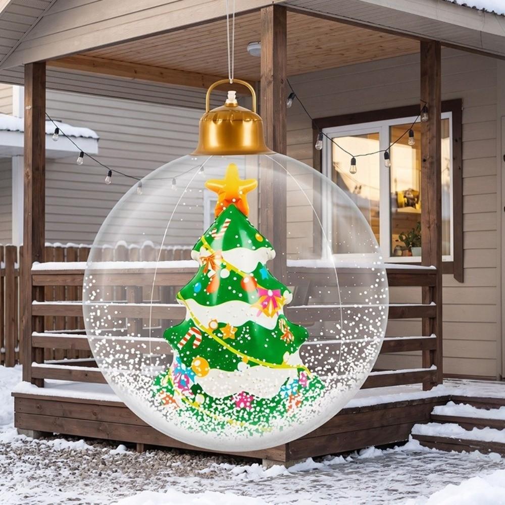 Transparent Giant Inflatable Christmas Ball Thick PVC Big Xmas Hanging Ball  Christmas Tree