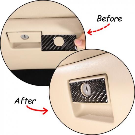 Carbon Fiber Co-pilot Storage Box Trim Sticker For Nissan Pathfinder 2013-18