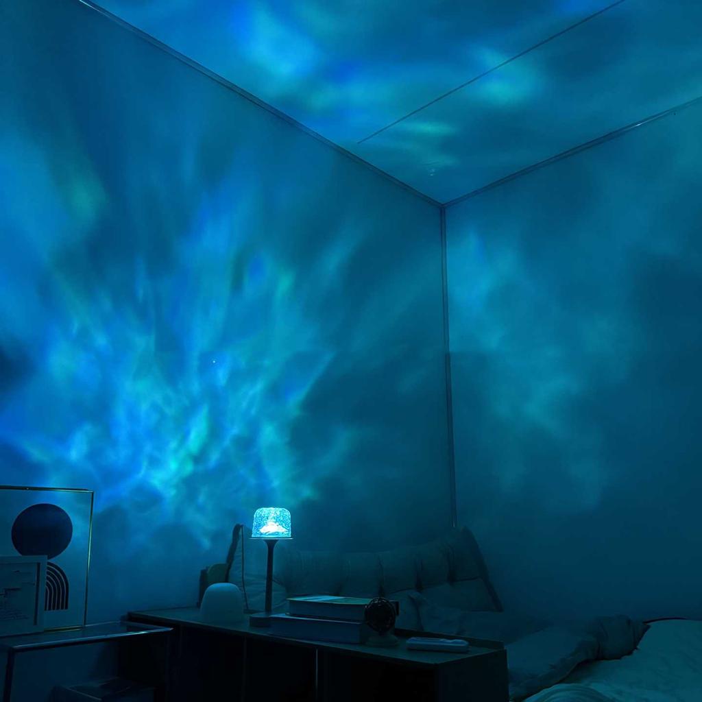 AquaSpa Shower Lamp - Waterproof Bathroom Lamp With 16 Color Ocean  Projector, Rechargeable Shower Light With  & Remote Control, Cordless Light For