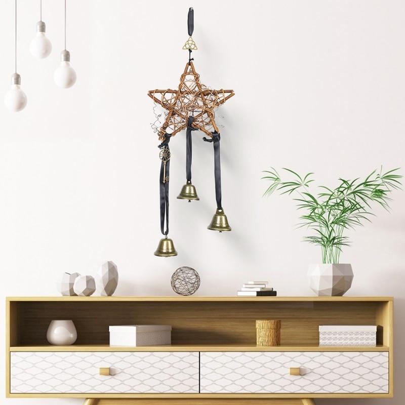 Wall-hung Door Handles Wind Chime Rattan Rings Pray for The Blessing of Bell Witch Wind Chimes