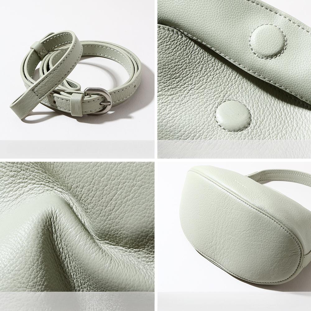Niche Handbag Genuine Leather Bag Large-capacity Cowhide Single-shoulder Crossbody Dumpling Bag