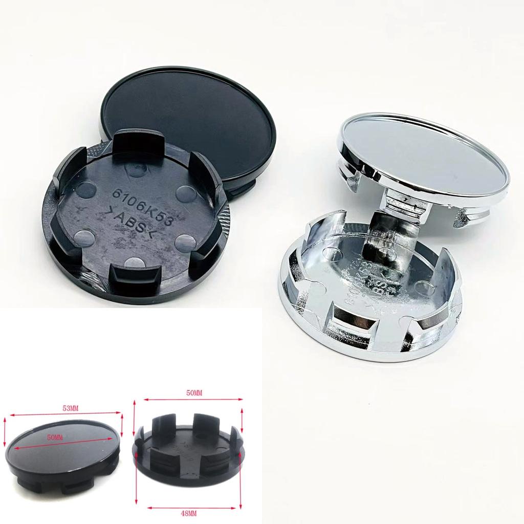 4pcs 53mm ( 48mm I.D) Car Wheel Center Caps Rim Hubcap Centre Cover Accessories