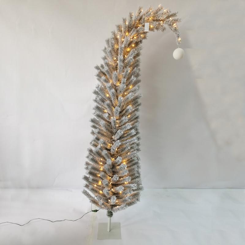 

Creative Santa Shape PVC Artificial Crooked Neck Christmas Tree Home Atmosphere Decoration Holiday Supplies 7FT армия зеленый