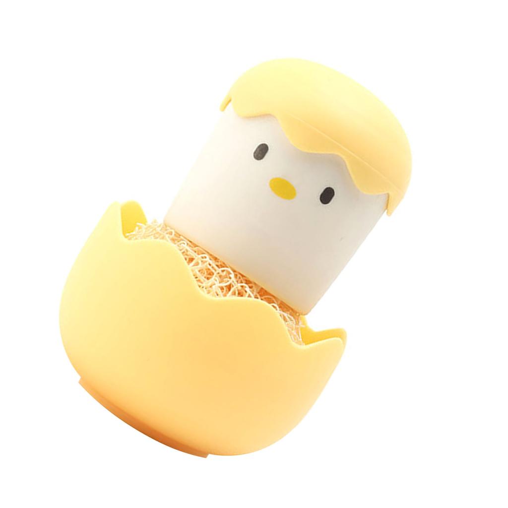 Eierschalen Hühner Reinigungsbürste Cartoon Küchenreinigungsschwämme Faserkugelkopf mit abnehmbarem Griff für Schüsseln