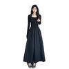 Black Knitted Dress Women's Spring and Autumn Hepburn Style Small Man Long Sleeves Waist Slim Autumn and Winter Interior with Retro