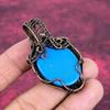 Sleeping Beauty Turquoise Gemstone Pendant Copper Wire Wrapped Handmade Jewelry