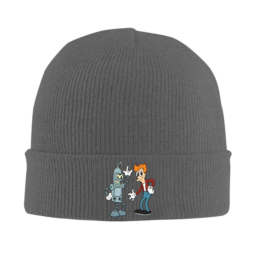 Futuramas Cartoon Comic Accessories Winter Cuff Beanie For Women Unisex Knitted Caps Bonnet Knit Hat