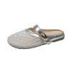 2025 Women's Flat Bottom Slip-On Sandals Summer Outdoor Wear Fisherman's Net Shoes Half Slippers Fashionable Slippers