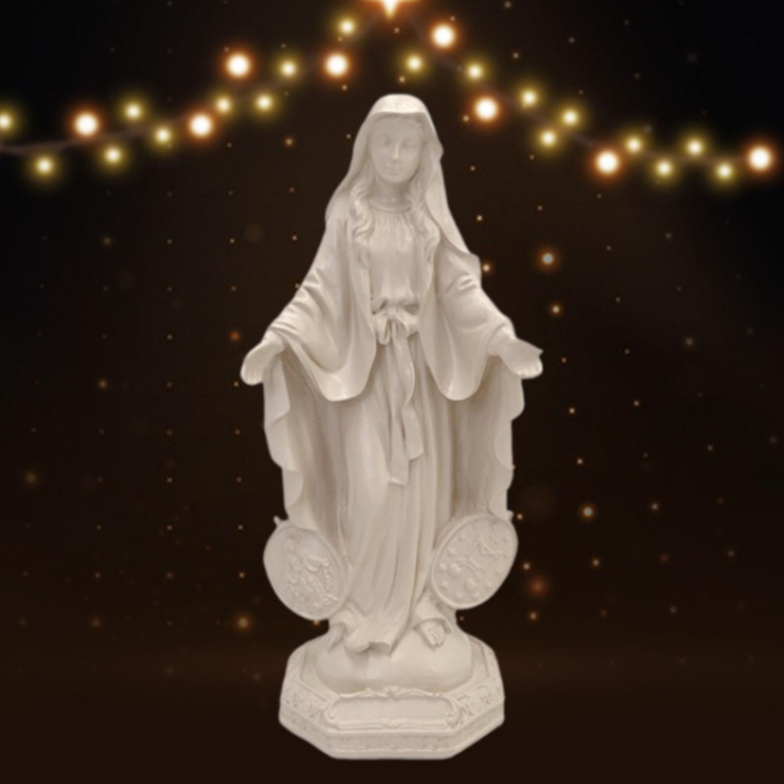 

Catholic Mary Statue Decorative Collectible Craft Mother Mary Figurine Figure for Living Room Church Table Christmas Decorations бежевый