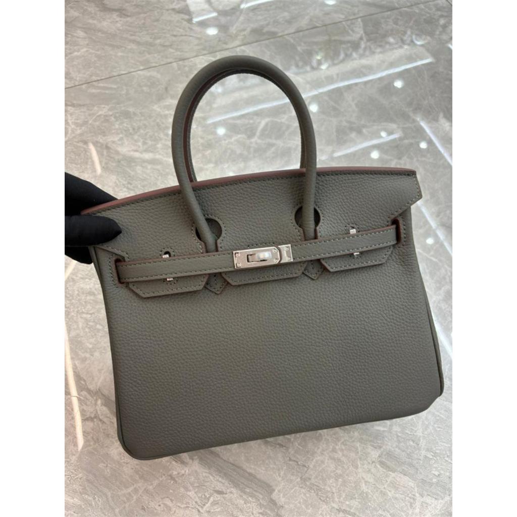 Mode erste Schicht Rindsleder Togo Platin Tasche Damen Silberne Schnalle High-End Handtasche Vielseitige Schulter Umhängetasche