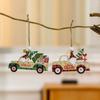 Christmas Twine Wooden Car Pendant No Face Deep Forest Old Man Pendant Set Christmas Tree Pendant