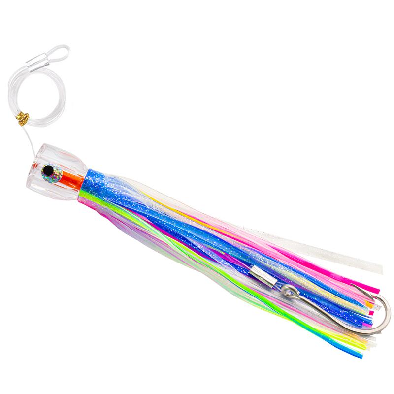 Saltwater Trolling Fluorescent Bionic Artificial Soft Bait Fishing Lure Skirt for Tuna Mahi Sea Fishing 100g